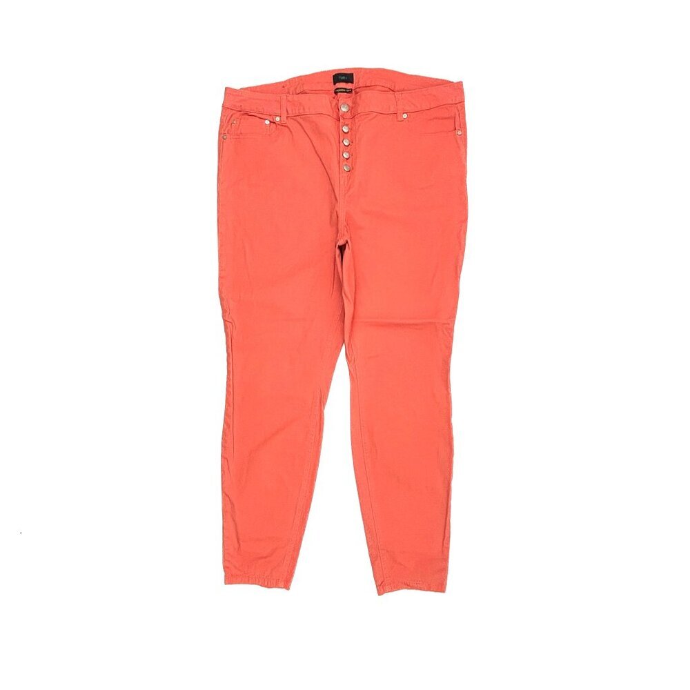 Rue 21 Freedom Flex Button Fly High Waist Jegging Women's size 18 Orange Jeans‎